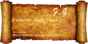 Federer Györgyi névjegykártya